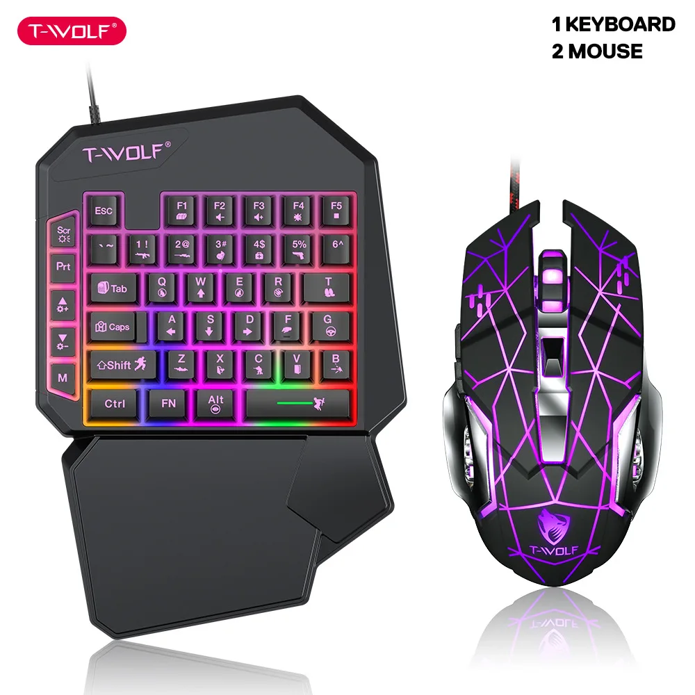 Gaming Accessories For Mobile - T-WOLF TF900 satu tangan Keyboard takhta