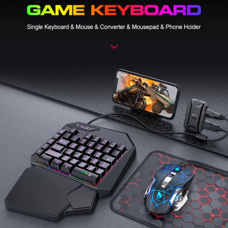 T-WOLF TF900 satu tangan Keybo - Gaming Accessories For Mobile ulasan dan harga
